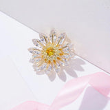 European Beauty Copper Zircon Daisy Brooch
