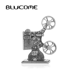 Classic Movie Player Shape Brooches Silver Banquet Clothes Accessories Hijab Pin