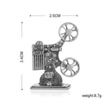 Classic Movie Player Shape Brooches Silver Banquet Clothes Accessories Hijab Pin