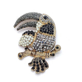 Retro Parrot Brooch Exaggerated Animal Corsage Jewelry