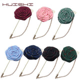 HUISHI Two Fabric Flower Brooches Lapel Pin Men Women Brooch Suits