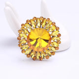 Crystal Flower Shape Brooches for Women Mother Corsages Dress Suit Brooch Pin