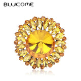 Crystal Flower Shape Brooches for Women Mother Corsages Dress Suit Brooch Pin