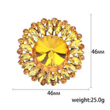 Crystal Flower Shape Brooches for Women Mother Corsages Dress Suit Brooch Pin