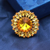 Crystal Flower Shape Brooches for Women Mother Corsages Dress Suit Brooch Pin