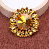 Crystal Flower Shape Brooches for Women Mother Corsages Dress Suit Brooch Pin