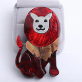 Acrylic Lion Brooch For Women Kids Resin Animal Pin