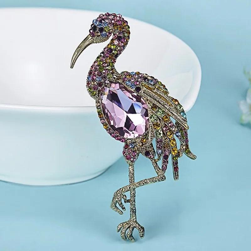 Red Rhinestone Birds Brooches Vintage Animal Pin Brooch