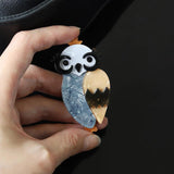 Colorful Resin Owl Brooch Lovely Bird Hijab Pin