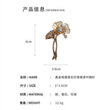 Ginkgo Biloba Corsage Pin Brooch Zircon Pearl Jewelry Gift