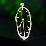Japan & South Korea Clock Brooch Zircon Clothing Pin Men's B
