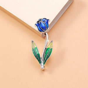 Beaut&Berry Drop Oil Rose Flower Brooch Office Party Ladies Brooch