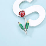 Beaut&Berry Drop Oil Rose Flower Brooch Office Party Ladies Brooch