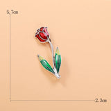 Beaut&Berry Drop Oil Rose Flower Brooch Office Party Ladies Brooch