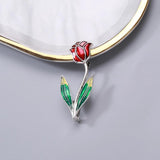 Beaut&Berry Drop Oil Rose Flower Brooch Office Party Ladies Brooch