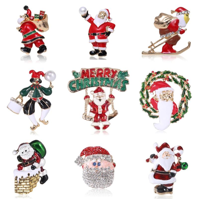 Santa Brooch Office Accessories Christmas Party Festive Gift