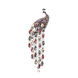 Peacock Tassel Brooch Crystal Pin Jewelry