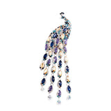 Peacock Tassel Brooch Crystal Pin Jewelry