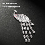 Peacock Tassel Brooch Crystal Pin Jewelry