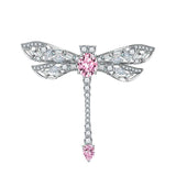French Emerald Texture Zircon Dragonfly Brooch Women's Corsage