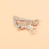 Sparkling Playing Harp Cat Brooch Multicolor Animal Women Men Gift