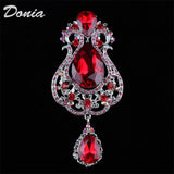 Donia Jewelry Aristocratic Glass-Studded Brooch