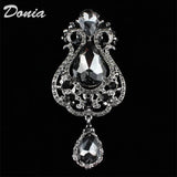 Donia Jewelry Aristocratic Glass-Studded Brooch