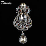 Donia Jewelry Aristocratic Glass-Studded Brooch