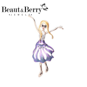 Beaut&Berry Enamel Grimace Girl Dancer Brooch