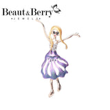 Beaut&Berry Enamel Grimace Girl Dancer Brooch