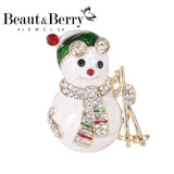 Beaut&Berry Christmas Snowman Brooch Men's Women's Accessories