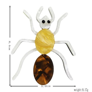 Acrylic Ants Brooch for Women Men Children Shirt Hat Bag Hijab Pin Jewelry