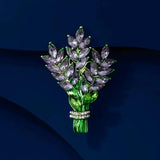 Lavender Flower Crystal Lapel Pin Botany Vindicate