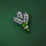 Lavender Flower Crystal Lapel Pin Botany Vindicate