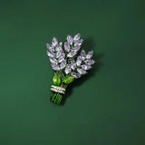 Lavender Flower Crystal Lapel Pin Botany Vindicate