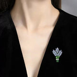Lavender Flower Crystal Lapel Pin Botany Vindicate