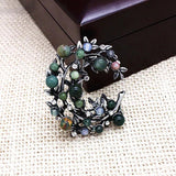 Vintage Stone Crystal Flower Brooch Pin Wedding Jewelry