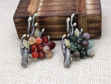 Vintage Natural Stone Brooch Pin for Men Women Scarf Buckle Fine H1238