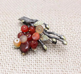Vintage Natural Stone Brooch Pin for Men Women Scarf Buckle Fine H1238