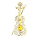 Vintage Piano Pearl Crystal Brooch Pin Coat Jewelry Party Badge