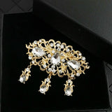 Vintage Crystal Zircon Brooch Pendant for Women Jewelry Wedding Bridal