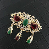 Vintage Crystal Zircon Brooch Pendant for Women Jewelry Wedding Bridal