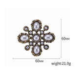 Retro Antique Cross Pearl Brooch Female Corsage Accessories Brooches