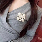 Retro Antique Cross Pearl Brooch Female Corsage Accessories Brooches