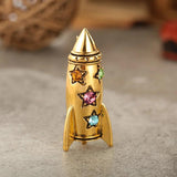 Vintage Crystal Star Rocket Shape Brooch Harajuku Astronaut Suit Collar Clip