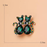 Beaut&Berry Crystal Ladies Bow Kitten Pin Couples Brooch