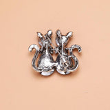 Beaut&Berry Crystal Ladies Bow Kitten Pin Couples Brooch