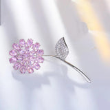Dandelion Copper Zircon Brooch Wedding Accessories