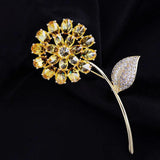 Dandelion Copper Zircon Brooch Wedding Accessories