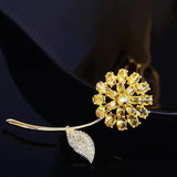 Dandelion Copper Zircon Brooch Wedding Accessories